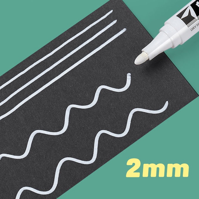 Bút đánh dấu sơn đen trắng 2.0mm / 1.5mm / Đồ dùng văn phòng trường học Văn phòng phẩm / Bút đánh dấu vĩnh viễn nhanh khô gốc dầu / Bút sơn chống nước cho nhựa gỗ đá
