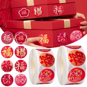 Cuộn 500 Nhãn Dán Trang Trí Năm Mới Phong Cách Trung Hoa