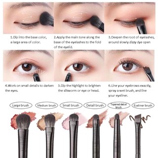 Set 6 cọ Trang Điểm Mắt Loại Đẹp SONBEAUTY Mascara Cosmetic