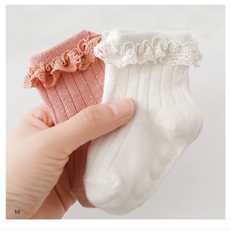 Sela 0-6 Tháng Cho Bé Tất Cotton Công Chúa Bé Gái Xù Ren Mắt Cá Chân Tất Chắc Chắn Tay Cầm Ngắn Chân Tất Cho Wearin Hàng Ngày