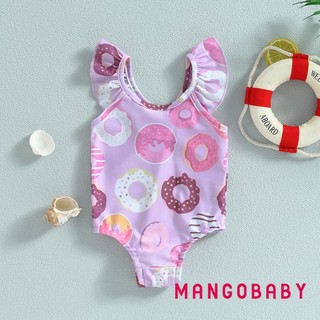 Mg-baby Bé Gái Mùa Hè Áo Liền Quần Áo Bơi Không Tay Hoạt Hình Donut In Đồ Tắm