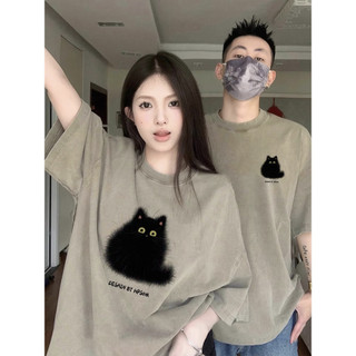 HIIIXIIVI Áo Thun Unisex Tay Ngắn Cổ Tròn In Họa Tiết, Form Rộng Unisex Nam Nữ