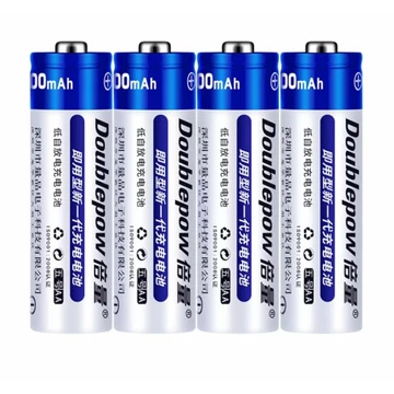 Bộ 4 pin tiểu sạc lại Doublepow công suất thực pin sạc aa pin sạc aaa pin tiểu pin đũa pin sạc