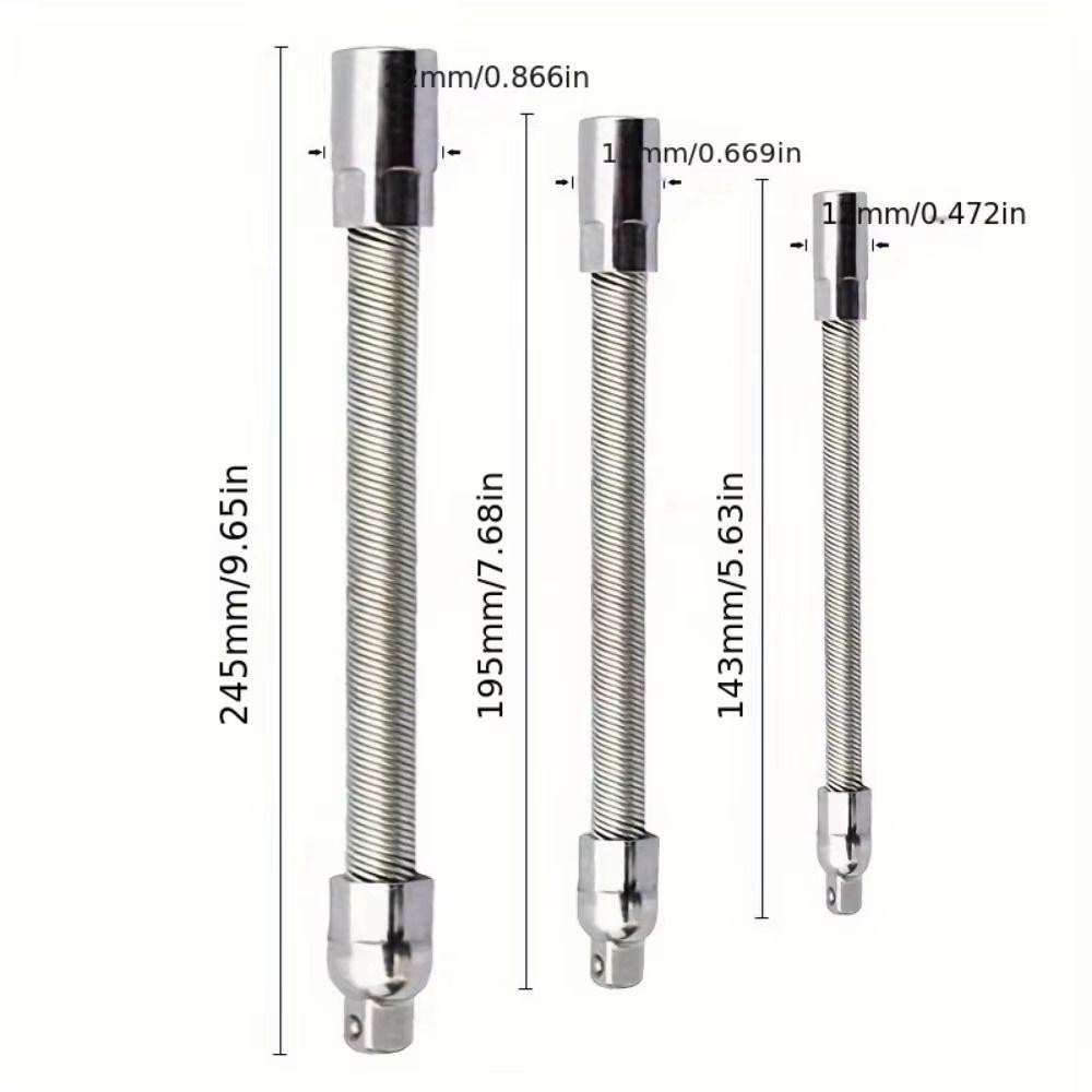 BORAGETE 1 Thanh nối dài ổ cắm ổ cắm, Thanh nối dài cột Ratchet trục linh hoạt, Đầu chuyển đổi Mô-men xoắn cao 1 / 4 3 / 8 1 / 2 Bộ chuyển đổi thanh kết nối Máy khoan điện tử