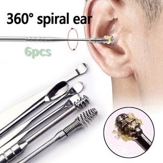 [Chất Lượng Cao Bộ Nhíp Thép Không Gỉ] Dụng Cụ Vệ Sinh Tai Cầm Tay 6 Món Phải Có Móc!