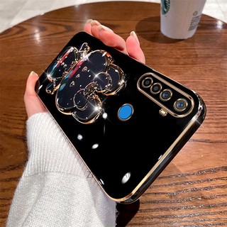 ốp lưng realme 5 5i 5s 5 pro c3 6i Ốp Điện Thoại TPU Silicon Mềm Mạ Điện Gắn Gương Trang Điểm Hình Thỏ 3D Cho realme 5 5i 5s 5 pro c3 6i