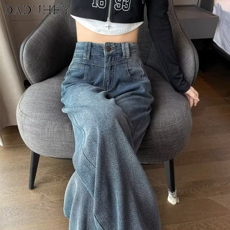 Ảnh Quần jean DADUHEY ống rộng phong cách đường phố Mỹ cổ điển cao cấp plus size 4
