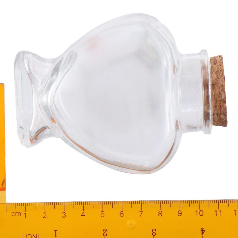 Bình thủy tinh rỗng MONOSTYLE, có nút chai Chai hình trái tim, Bình hoa Bud cầm tay nhỏ cho hoặc Đồ thủ công nghệ thuật DIY Dự án trang trí Đồ dùng dự tiệc cưới