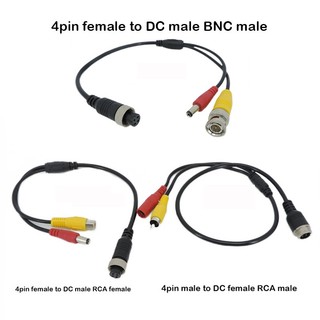 Đầu Hàng Không M12 4Pin Nam Nữ Sang BNC DC RCA Nam Nữ Nối Dài Kết Nối Cáp Adapter Cho Camera Quan Sát An Ninh F @ V2N