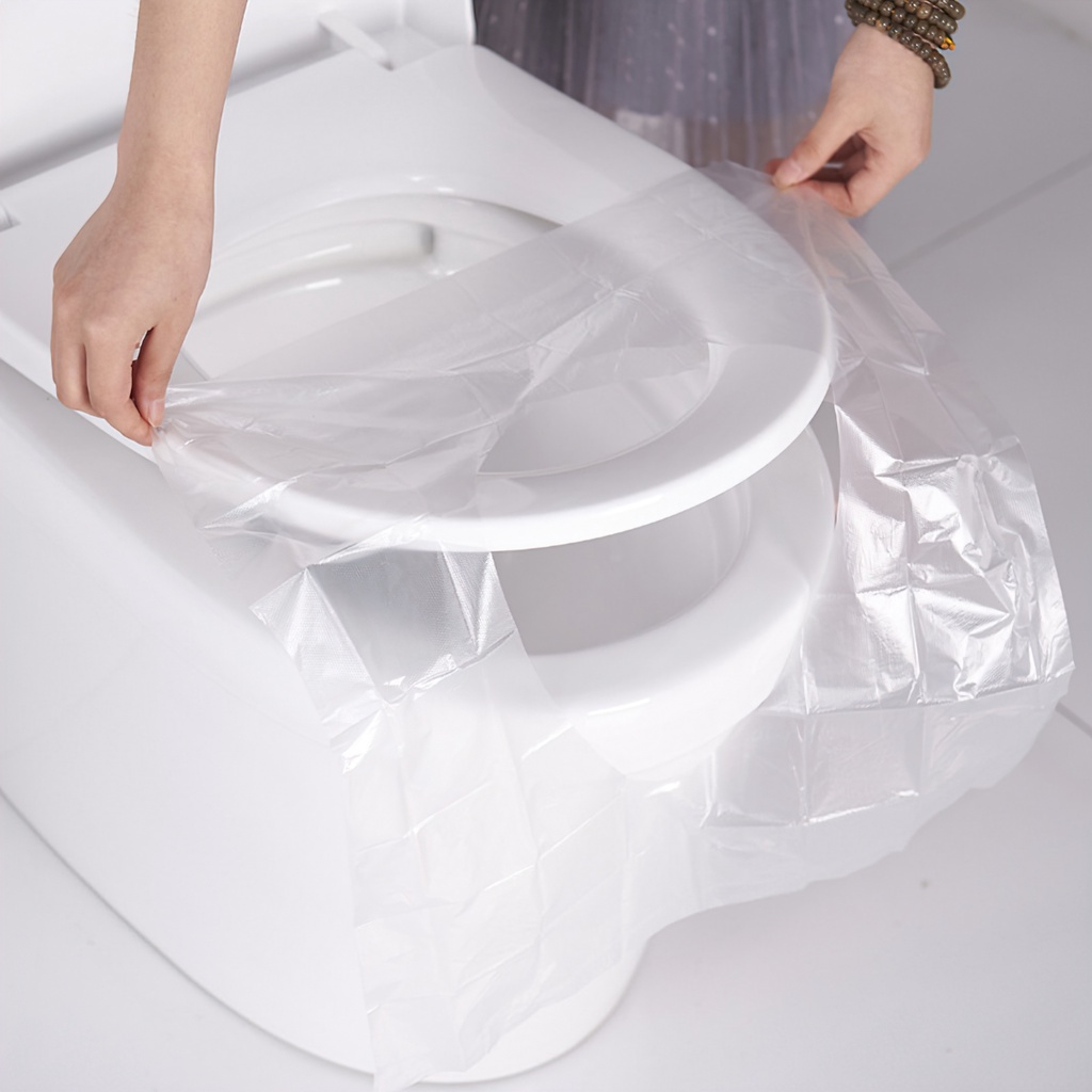 Giá sỉ - Túi 50 miếng lót bồn vệ sinh du lịch, Tiện Lợi, Vô Trùng, Sạch Sẽ, Không Thấm Nước - FETA
