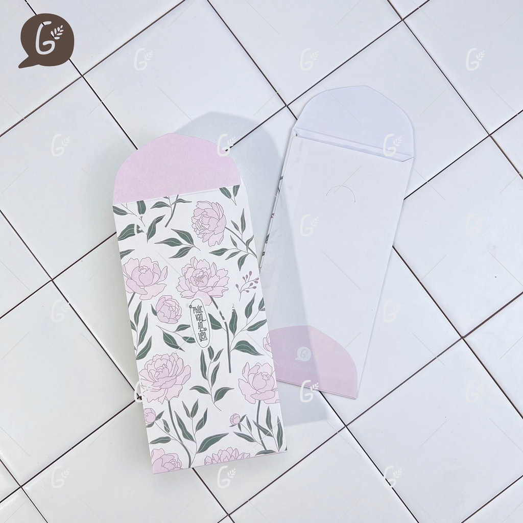 Bao lì xì tết 2025 Gác Xép hoa văn họa tiết vintage chất liệu Kraft Nhật nhập khẩu - Mã GX028