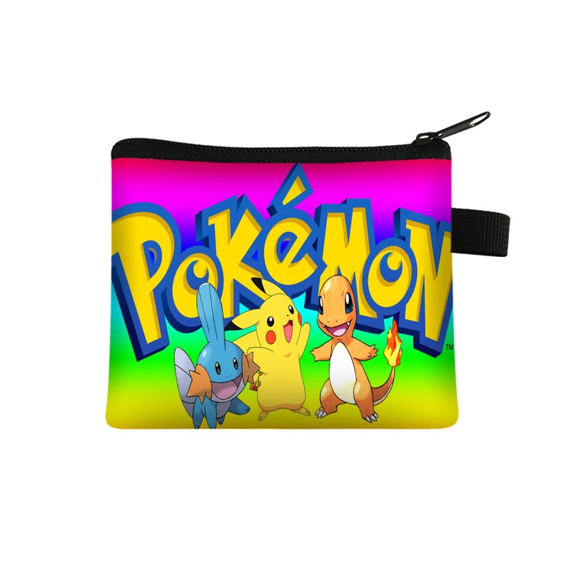 SQ11 Pokemon Pikachu Hoạt Hình Trẻ Em Ví Đựng Tiền Xu Ví Móc Khóa Dây Kéo Túi Trẻ Em Ví Đựng Tiền Xu Túi Xách Dễ Thương