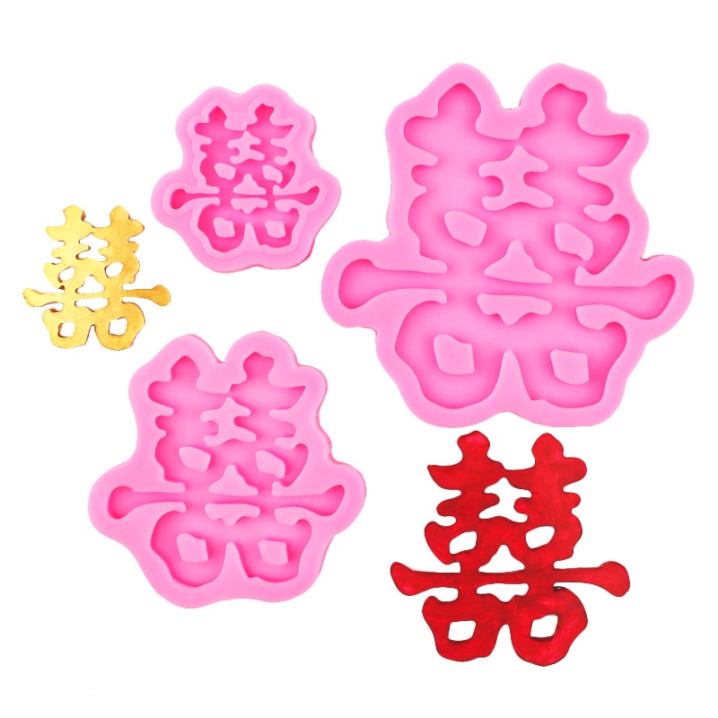 Khuôn silicone Tạo Hình Làm Bánh Kẹo diy Hình Hai Chữ Hapinessr Trung Quốc