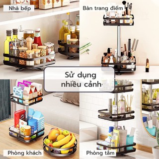 BMZAR Kệ Đựng Gia Vị Xoay 360 Độ 2/3 Tầng Kệ gia vị xoay cao cấp thép Bền bỉ và chắc chắn