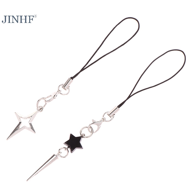 JINHF Ngôi Sao Thời Trang Mặt Dây Chuyền Chữ Thập Dây Điện Thoại Cho Bé Gái Tối Giản Y2K Dây Đeo Điện Thoại Di Động Móc Khóa Trang Trí HOT