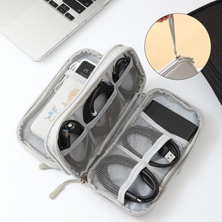 1 Túi Đựng Dây Cáp Dữ Liệu usb / Tai Nghe Màu Hồng / Xám / Đen / Hải Quân Dùng Khi Đi Du Lịch