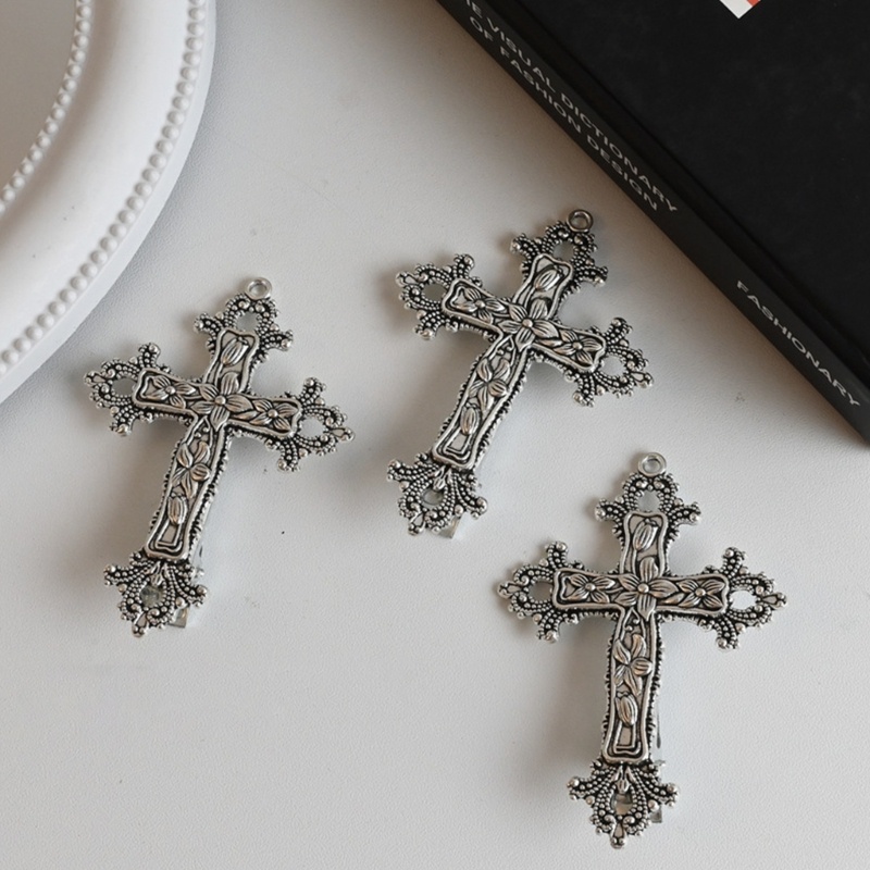 1 Cặp Kẹp Tóc Hình Chữ Thập Phong Cách Gothic Ngọt Ngào Cho Nữ