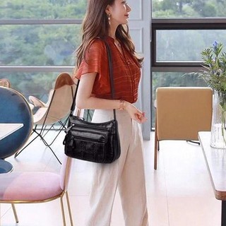 Túi đeo chéo da PU mềm nhiều ngăn chất lượng cao cho nữ