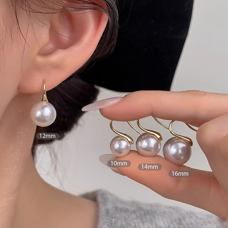 Thời Trang Thu Đông - Bông Tai Ngọc Trai Cao Cấp, Phong Cách Đơn Giản
