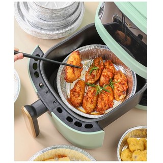 Combo 100 Khuôn Giấy Bạc 24cm – Khay Nhôm Lót Lò Nướng, Nồi Chiên Không Dầu, Dùng Một Lần