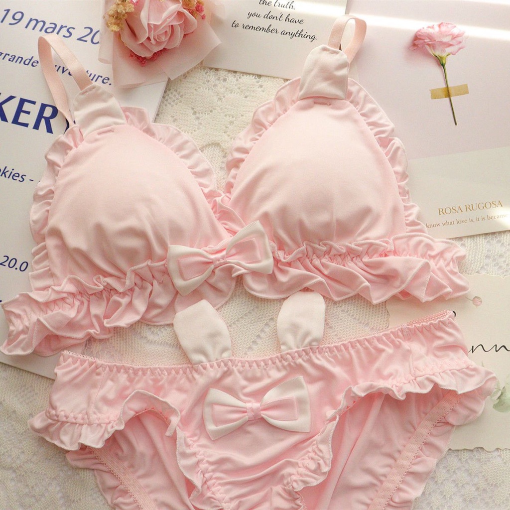 Bộ Đồ Lót Tai Thỏ Dễ Thương Phong Cách lolita Nhật Bản