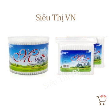 Tăm bông Misu - Tăm bông người lớn hộp 200c/túi 100c