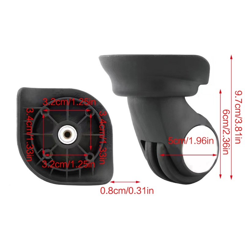 Vision Bánh xe bền bỉ sành điệu A17 Bánh xe đôi bên trong với chiều cao 97mm Cải thiện trải nghiệm hành lý của bạn cho Suitca