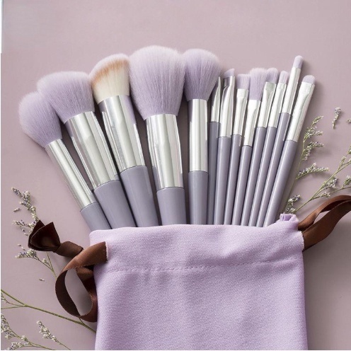 Set 13 Cọ Trang Điểm Lông Mềm 6 Màu Tùy Chọn Cho Người Mới Bắt Đầu