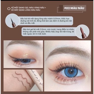 Bút Kẻ Bọng Mắt 2 Đầu Maxfi, Gel + Nước Siêu Mảnh 0.01mm, Lâu Trôi, Dễ Kẻ – Tạo Hiệu Ứng Bọng Mắt Tự Nhiên