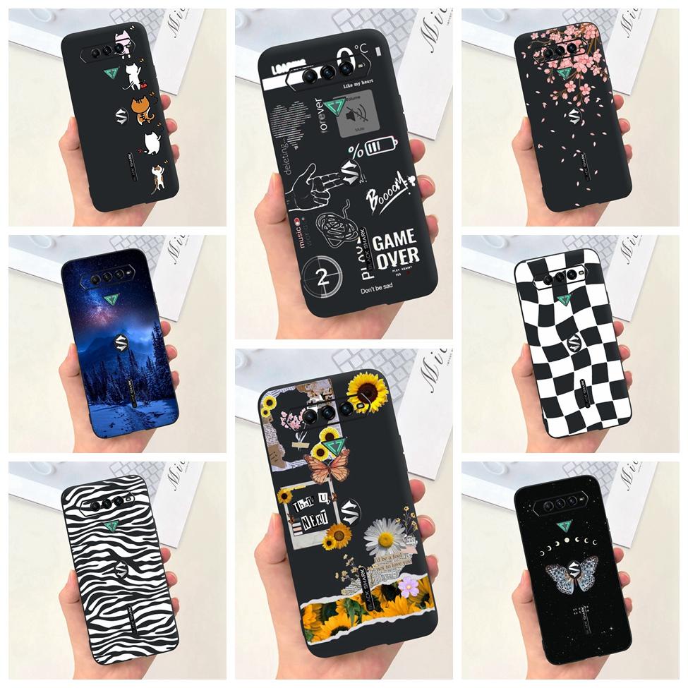 Ốp Điện Thoại Silicon Chống Sốc Họa Tiết Hoa Và Mèo Cho Xiaomi Black Shark 4 Pro Casing Shark4 Xiaomi Black Shark 4