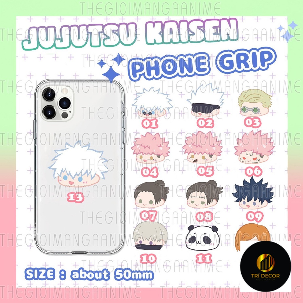 Giá đỡ điện thoại JUJUTSU KAISEN ver FACE CHIBI anime chibi griptok tiện lợi phone grip mica acrylic