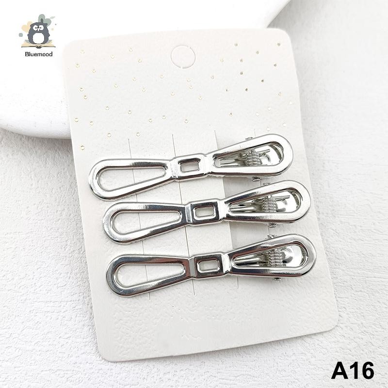 [Bluemood] 3 Kẹp Tóc Bạc Cho Nữ Thời Trang Ngọt Ngào Kim Loại Kẹp Tóc Mỏ Vịt Kẹp Bên Nổ Kẹp Tóc Bé Gái Phụ Kiện Tóc Mới