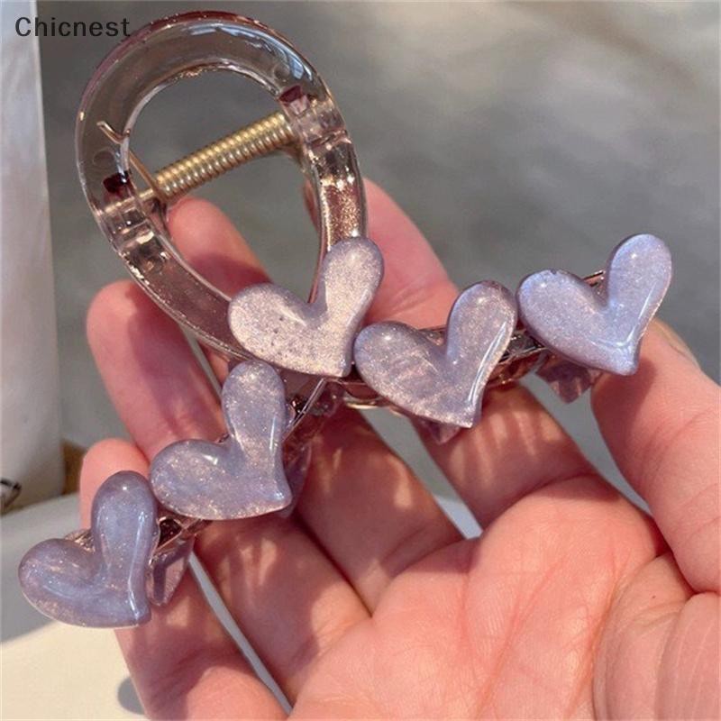 [Chc] Vuốt Tóc Trái Tim Ngọt Ngào Thanh Lịch Cho Nữ Bé Gái Chống Trơn Trượt Kẹp Mạnh Thời Trang Mùa Hè Mũ Đội Đầu Phụ Kiện Tóc Đơn Giản [VN]