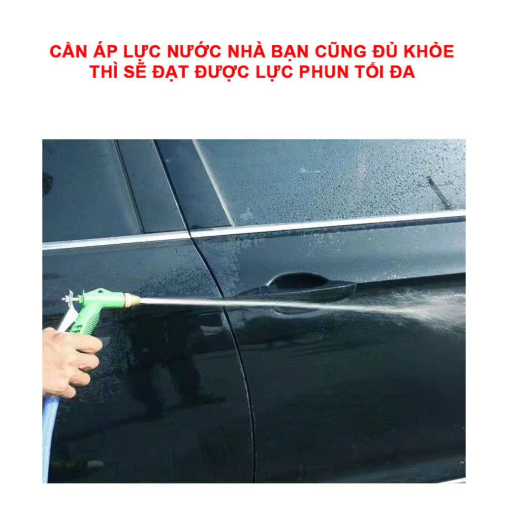 [LOẠI 1] Vòi Xịt Tăng Áp 8 Chế Độ Xịt Kèm Súng Phun Tự Động Rửa Xe Gia Đình, Tưới Cây, Rửa Sân