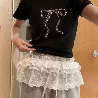 Váy Mini Ren COZYNEST Thêu Hoa Y2K Phối Quần Jean Phong Cách Harajuku
