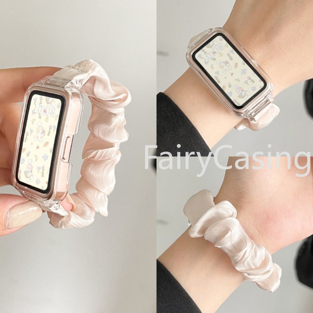 Vỏ PC + Dây đeo Nylon cho Xiaomi Band 9 8 Active Correa Dây đeo đồng hồ đàn hồi cho phụ kiện Redmi Band 2