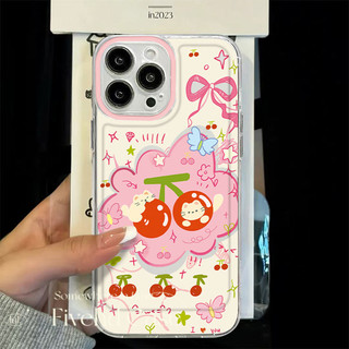 Ins Hàn Quốc Vỏ Màu Hồng Mèo Anh Đào Dễ Thương + Giá Đỡ Tương Thích Cho iPhone 11 15 14 13 12 Pro Xs Max XR X 7 8 6 6s Plus SE Vỏ Điện Thoại Hoạt Hình TPU Mềm Vỏ Bảo Vệ
