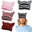 Mũ beanie Nhật Bản CHEESELY, Giữ ấm Punk Gothic Ins Mũ sọc quỷ nhỏ, Thời trang Unisex Y2K Bông tai mèo dễ thương Skullies Cap Nữ