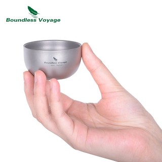 Cốc Uống Trà / Cà Phê mini 40ml Bằng Titan Không Gây Hại Tiện Dụng Mang Theo Du Lịch Cắm Trại