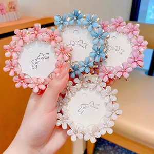 Set 5-20 Kẹp Tóc mini Hình Hoa / Trái Tim Dễ Thương Phong Cách Hàn Quốc Cho Bé Gái