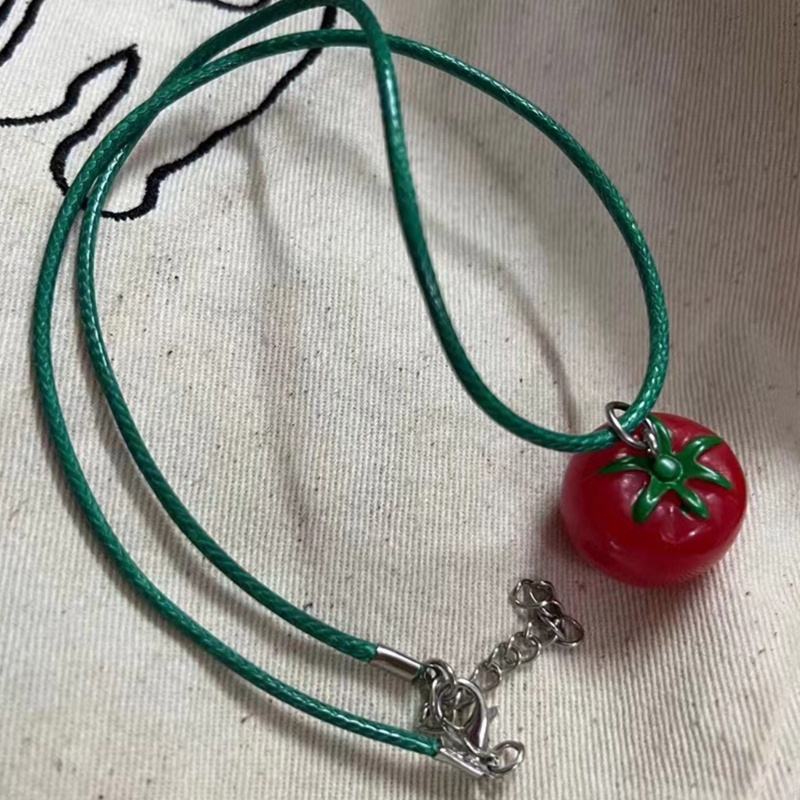 Hsv Cà Chua Mặt Dây Chuyền Vòng Cổ Cà Chua Nhỏ Choker Mặt Dây Chuyền Vòng Cổ Chất Liệu Nhựa Mặt Dây Chuyền Choker Y2K Trang Sức Cho Bé Gái