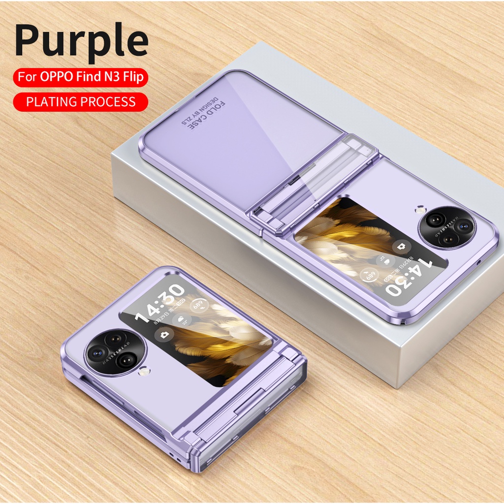 Bao Da Điện Thoại Nắp Lật Trong Suốt Mạ Điện Chống Rơi Cho oppo find n3 flip 5g n3flip Findn3 Ốp