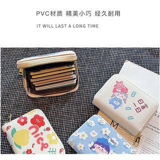 Ví Ngắn Dạng Gập Có Ngăn Đựng Thẻ In Hoạt Hình Cho Nữ
