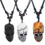 GODD Gothic Skull Mặt dây chuyền Vòng cổ Dây sáp có thể điều chỉnh Đầu xương Nedcklaces