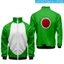 SY3 Áo khoác Super Mario Bros Cosplay 3D Áo khoác Unisex Hoạt hình Koopa Toad dài tay Áo khoác ngoài thông thường Plus Size Y