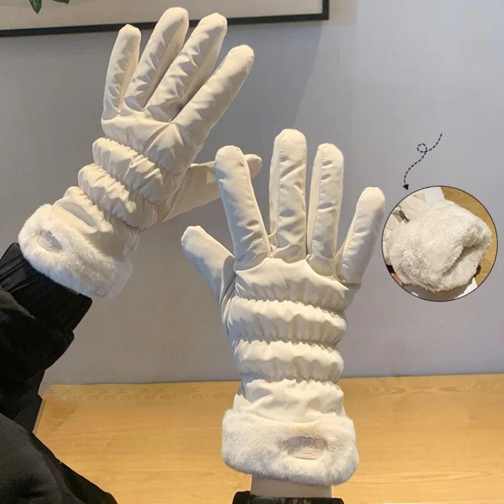 Găng tay WOAY Down cotton, sang trọng với lông cừu, lý tưởng cho mùa đông và lái xe máy