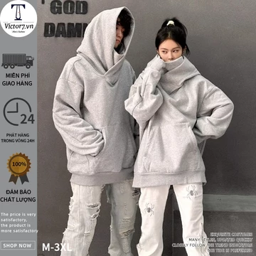 Áo Hoodie Hai Lớp Form Rộng Phong Cách Đường Phố Mỹ Cá Tính Dành Cho Nam Nữ Áo Hoodie Nam Áo Khoác Đôi Nam Nữ