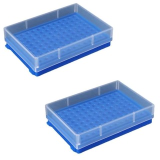 JIGK 2 Chiếc Microcentrifuge Ống Giá, Giá Ống PP PCR Xanh, Khử Trùng Áp Lực Cao 96 Lỗ 13cm * 9cm * 3cm PCR Tấm Dải Ống