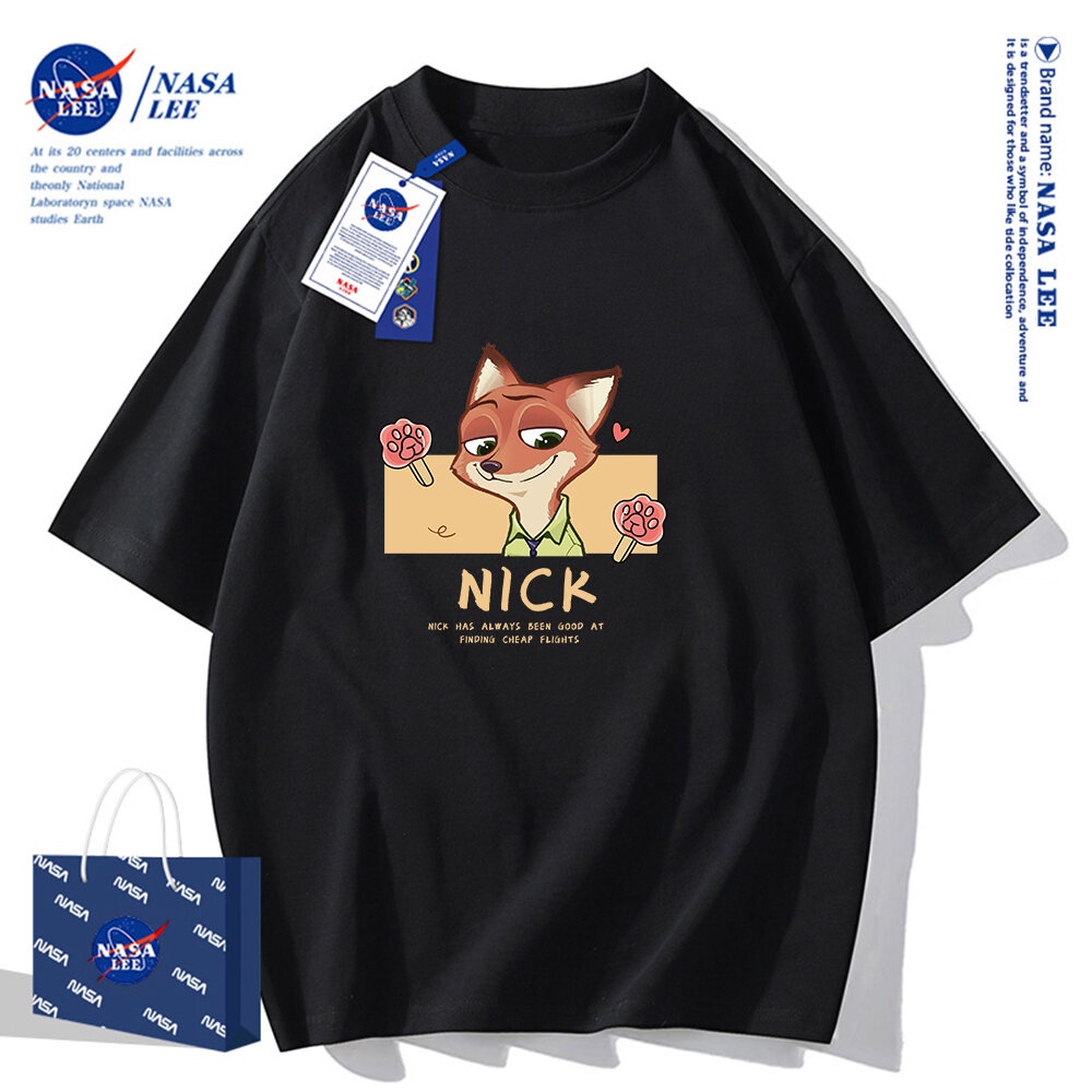 Nasa Áo Thun cotton Tay Ngắn Dáng Rộng Thời Trang Mùa Hè，Áo đôi nam nữ unisex 2024 Phong cách mới