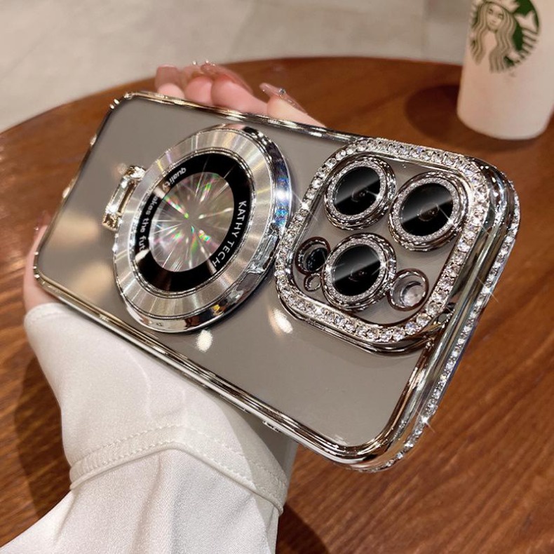 Ốp Điện Thoại tpu Mềm Chống Sốc Bảo Vệ Toàn Diện In Họa Tiết cd Có Giá Đỡ Từ Tính Cho iphone15 14 13 12 11 pro max xs xr